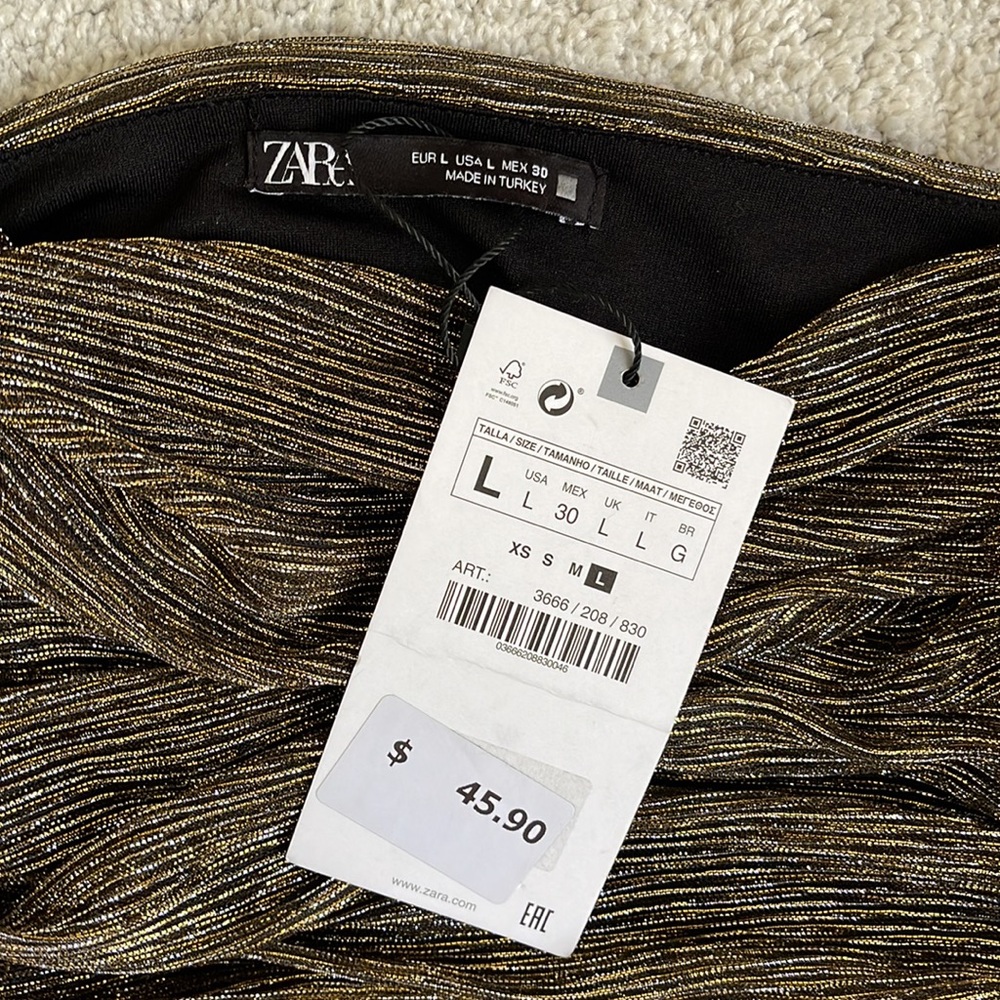 Zara Gold Thread Ruffled Top - Picture 9 of 12
